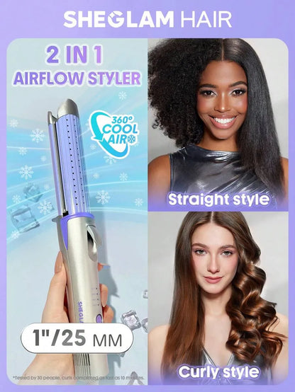 Sheglam - Hair Cool Lock Airflow Styler, 360° Airflow Styler Curling Iron