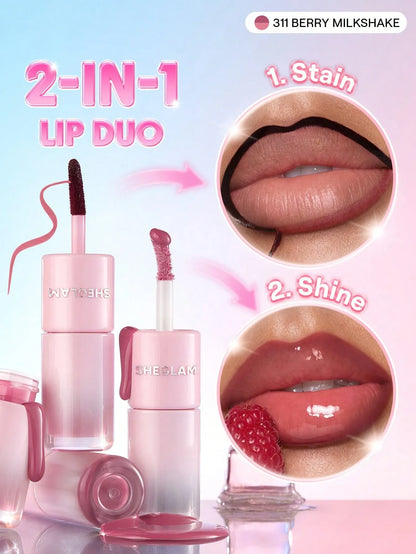 SHEGLAM - Line To Shine Peel-Off Lip Stain & Gloss Duo