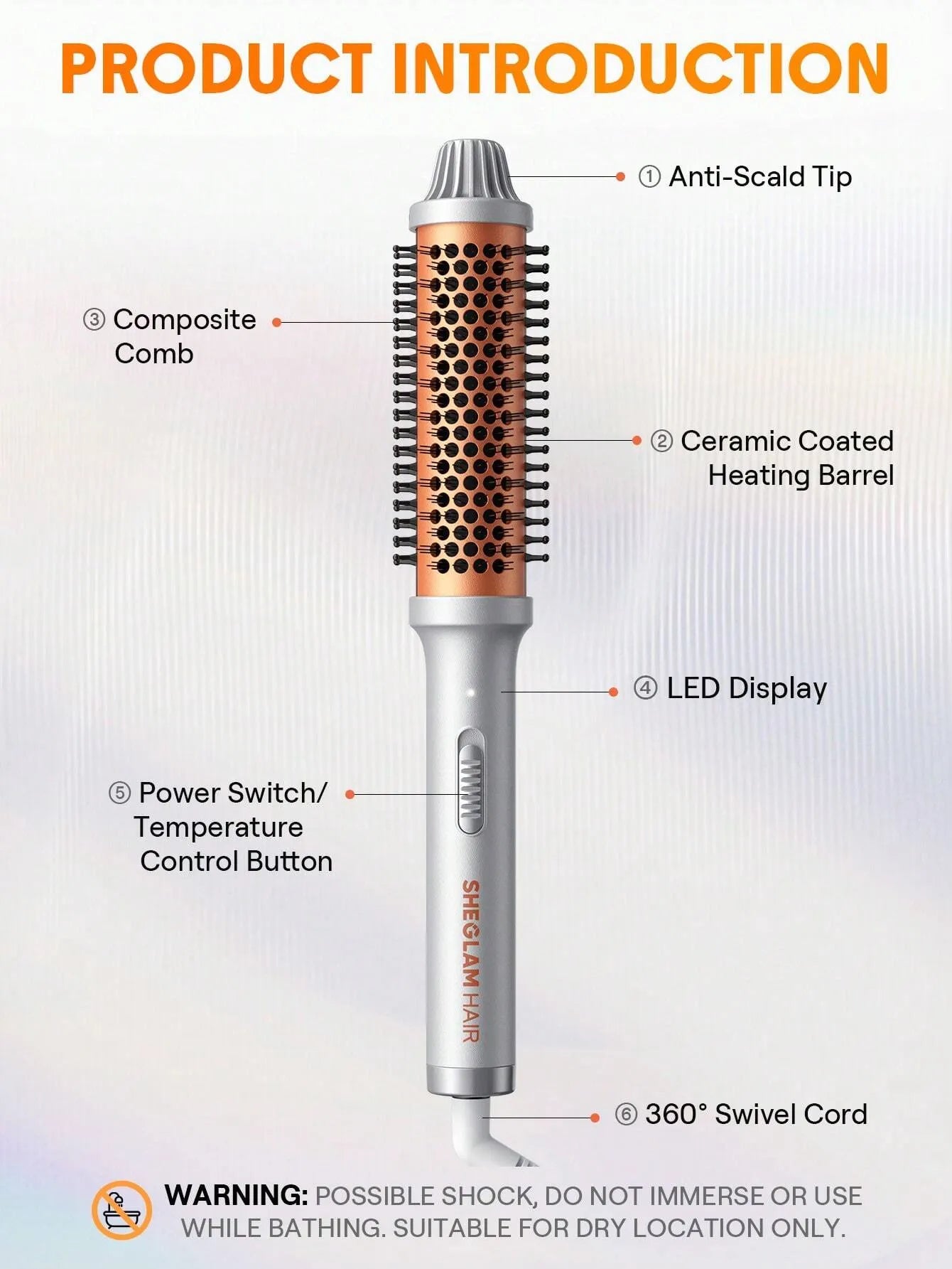 Sheglam - Hair It - Curl Thermal Blowout Brush 32Mm Uk Plug