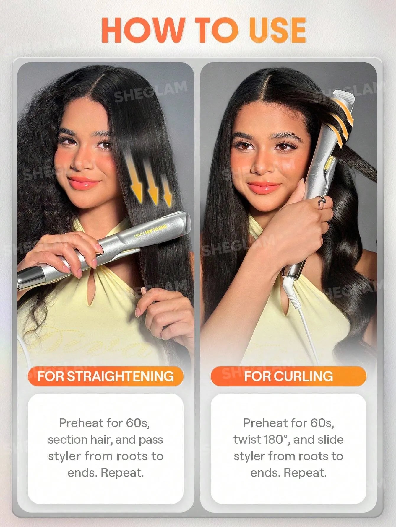 Sheglam - Hair Sleek Chic Twist Kiss Flat Iron,Negative Ion 2-In-1 Straight Hair Curler