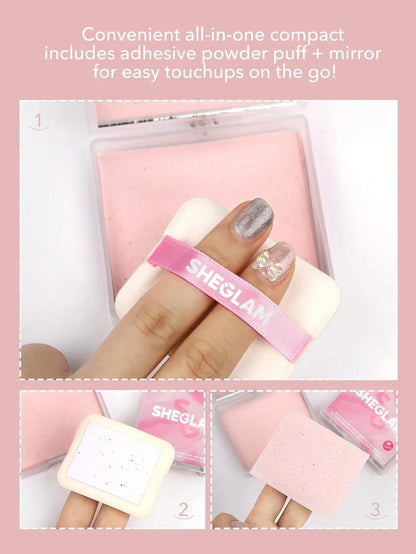 SHEGLAM - Mattifying Blot Papers With Puff And Mirror 50 Pcs-Rose Portable Oil Control Film Absorb Excess Oil Makeup Friendly