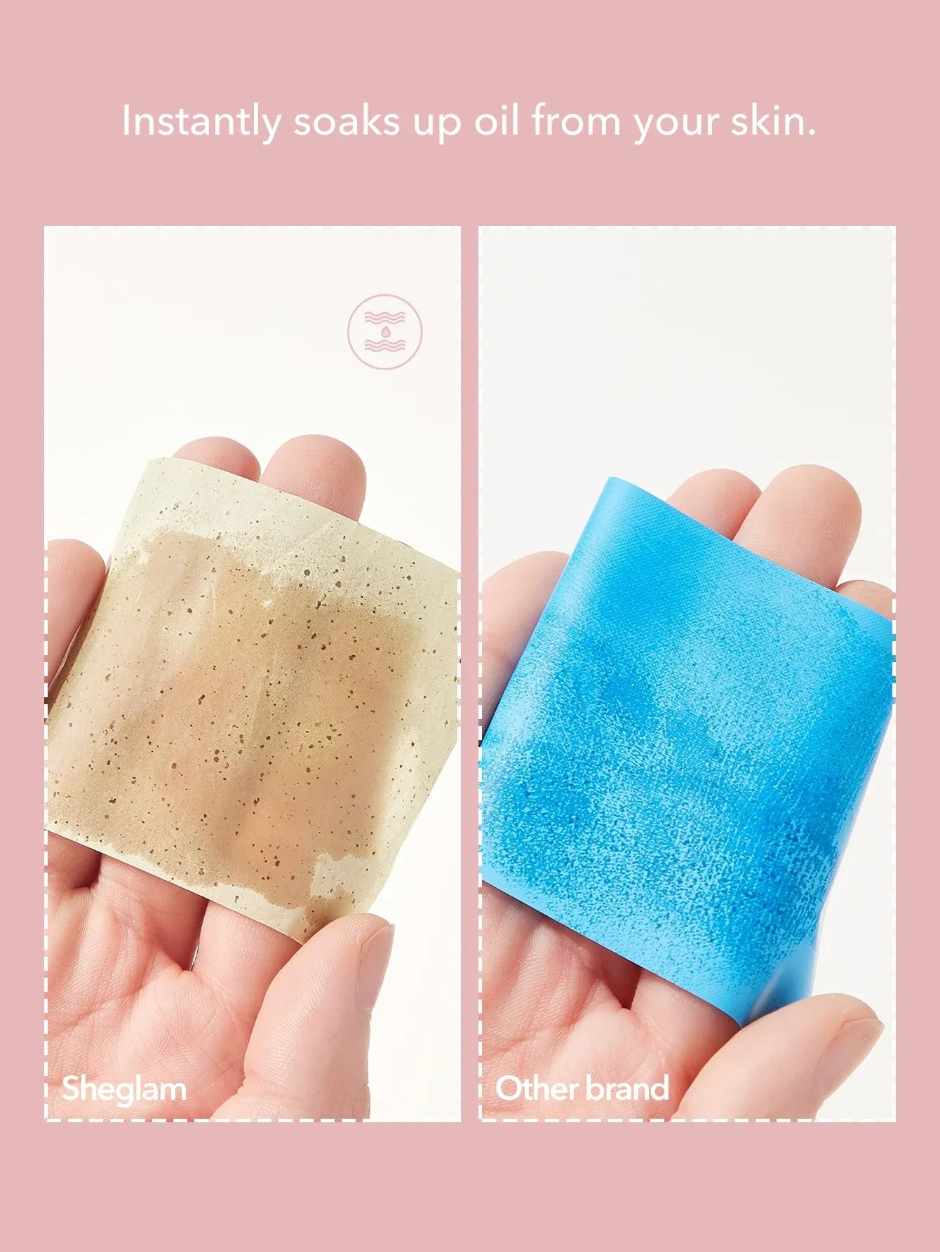 SHEGLAM - Mattifying Blot Papers With Puff And Mirror 50 Pcs-Rose Portable Oil Control Film Absorb Excess Oil Makeup Friendly