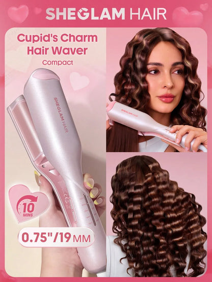 Sheglam - HAIR Cupid's Charm Beach Babe Hair Waver,Pink Ionic Hair Curler 19mm EU Plug