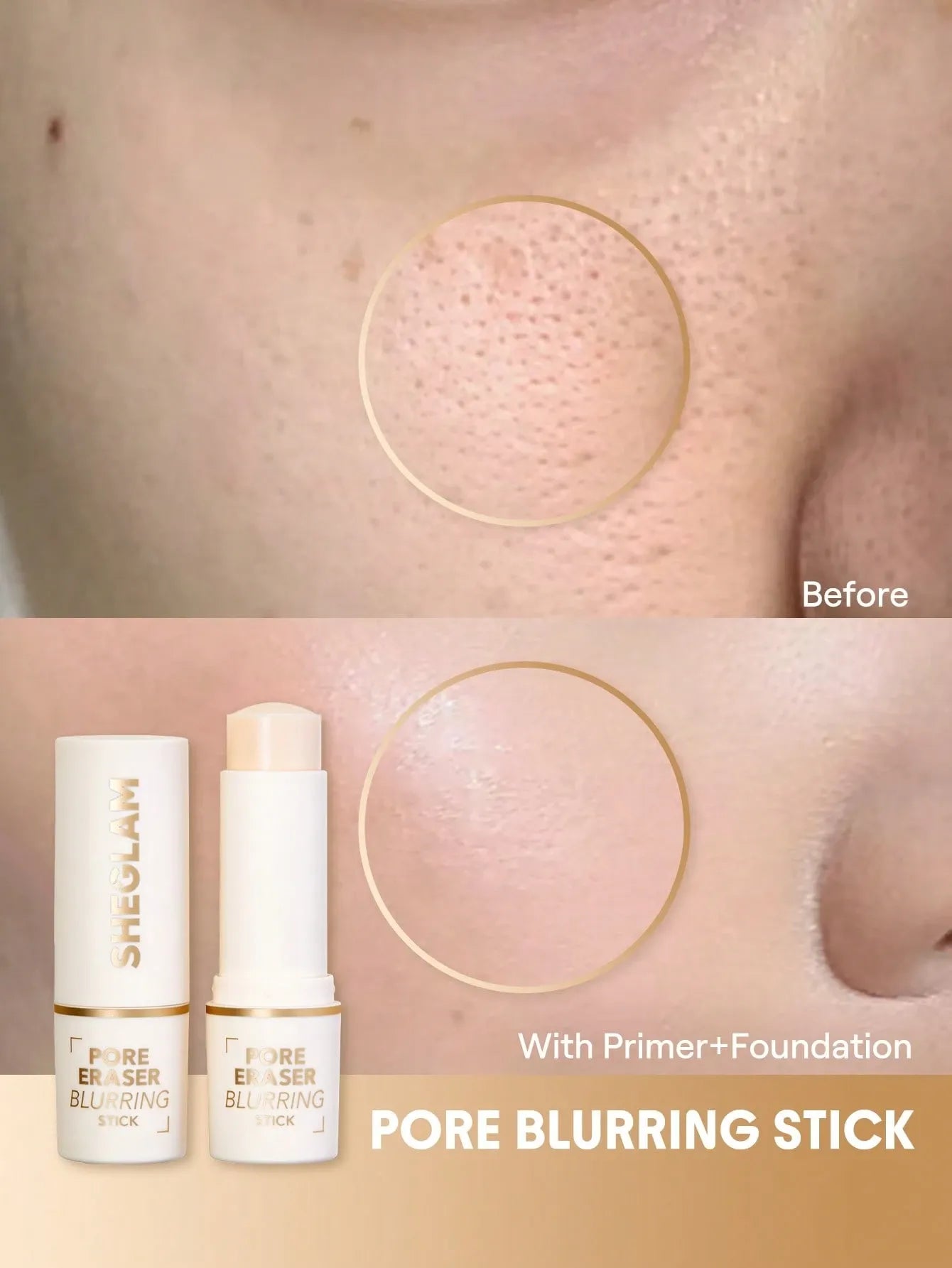SHEGLAM - Pore Eraser Blurring Stick Oil Control Pore Minimizing Facial Makeup Primer Stick 
