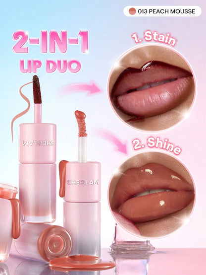 SHEGLAM - Line To Shine Peel-Off Lip Stain & Gloss Duo